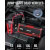 imageGOOLOO 4000A Peak Car Jump Starter 12V Auto Battery Booster SuperSafe Lithium Jump Box for All Gas Up to 100L Diesel Engine Portable Power Pack with USB Quick Charge and Type C Port OrangeRed