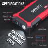 imageGOOLOO New GP2000 Jump Starter 12V 2000A Car Jumper StarterUp to 80L Gas 60L Diesel Engines SuperSafe Portable Battery Charger Auto Lithium Box Booster Pack with USB Quick Charge redRed