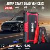 imageGOOLOO New GP2000 Jump Starter 12V 2000A Car Jumper StarterUp to 80L Gas 60L Diesel Engines SuperSafe Portable Battery Charger Auto Lithium Box Booster Pack with USB Quick Charge redRed