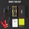 imageGOOLOO Portable Car Jump Starter  4000A 26800mAh Lithium Jump Box Up to All Gas and 10L Diesel Engine 12V Auto Battery Booster SuperSafe Power Pack with Jumper CablesQuick Charge and Type C Port