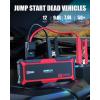 imageGOOLOO Upgraded GP3000 Jump Starter 3000A Peak Car Starter Up to 9L Gas or 7L Diesel Engine 12V Jump Box Auto Lithium Battery Booster SuperSafe Portable Power Pack with USB Quick Charge TypeC PortRed