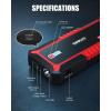 imageGOOLOO Upgraded GP3000 Jump Starter 3000A Peak Car Starter Up to 9L Gas or 7L Diesel Engine 12V Jump Box Auto Lithium Battery Booster SuperSafe Portable Power Pack with USB Quick Charge TypeC PortRed
