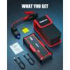 imageGOOLOO Upgraded GP3000 Jump Starter 3000A Peak Car Starter Up to 9L Gas or 7L Diesel Engine 12V Jump Box Auto Lithium Battery Booster SuperSafe Portable Power Pack with USB Quick Charge TypeC PortRed