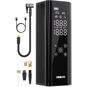 imageGOOLOO GT150 Tire Inflator Portable Air Compressor4X Faster 150PSI Cordless Air Pump for Car Tires with Tire Pressure Gauge Smart Electic Tire Pump with AutoShutoff for Pickup Motor BikeBalls