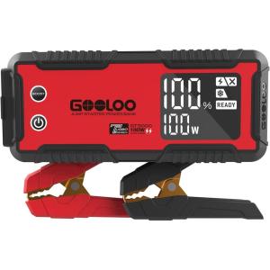 imageGOOLOO GT3000 Jump Starter 3000A 100W 2Way Fast Charging SuperSafe 12V Lithium Portable Car Battery Booster Pack IP65 Power Bank Charger Box with Jumper Cables for 8L Diesel and 10L Gas Engines