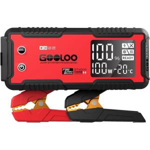 imageGOOLOO GT4000 Car Jump Starter 4000A 100W FastCharging 12V SuperSafe Portable Battery Booster Pack with 40 PreHeating Tech Auto Jump Box Jumper Cables for 10L Diesel and 12L Gas Engine