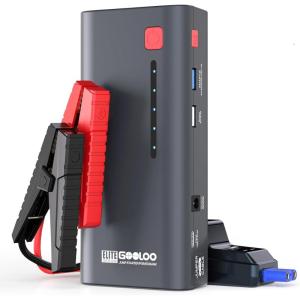 imageGOOLOO Jump Starter 3000A Peak Car Jumper Starter 12V SuperSafe Lithium Jump Box Battery Booster Pack Portable Car Battery Charger and Jumper Cables for Up to 85L Gas or 60L Diesel Enginegray
