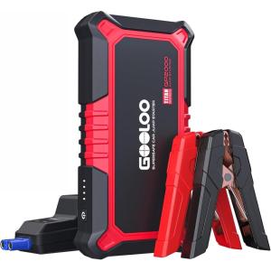 imageGOOLOO New GP2000 Jump Starter 12V 2000A Car Jumper StarterUp to 80L Gas 60L Diesel Engines SuperSafe Portable Battery Charger Auto Lithium Box Booster Pack with USB Quick Charge redRed