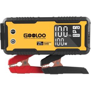 imageGOOLOO Portable Car Jump Starter 3000A 12V Lithium Jump Starter Battery Pack for Up to 8L Diesel 10L Gas Engines100W TwoWay Fast Charging SuperSafe Auto Battery Booster Jump Box GT3000