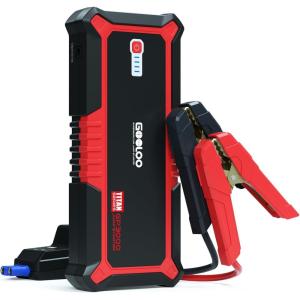 imageGOOLOO Upgraded GP3000 Jump Starter 3000A Peak Car Starter Up to 9L Gas or 7L Diesel Engine 12V Jump Box Auto Lithium Battery Booster SuperSafe Portable Power Pack with USB Quick Charge TypeC PortRed